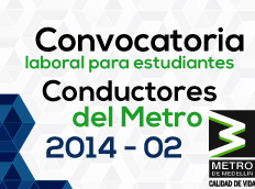 Convocatoria para conductores de vehículos de pasajeros tipo metro 2014-02 
