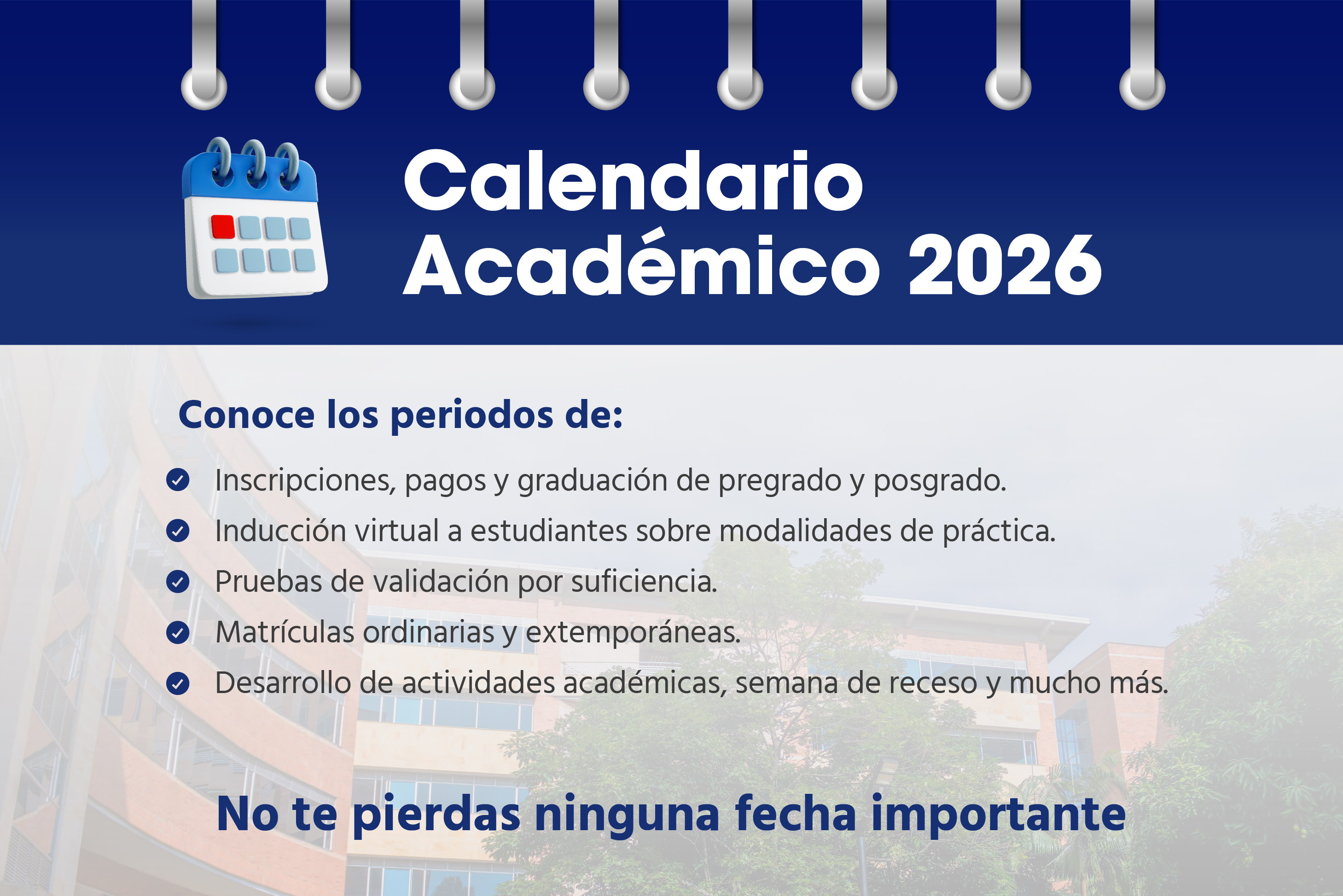Calendario Académico 2026IUSH